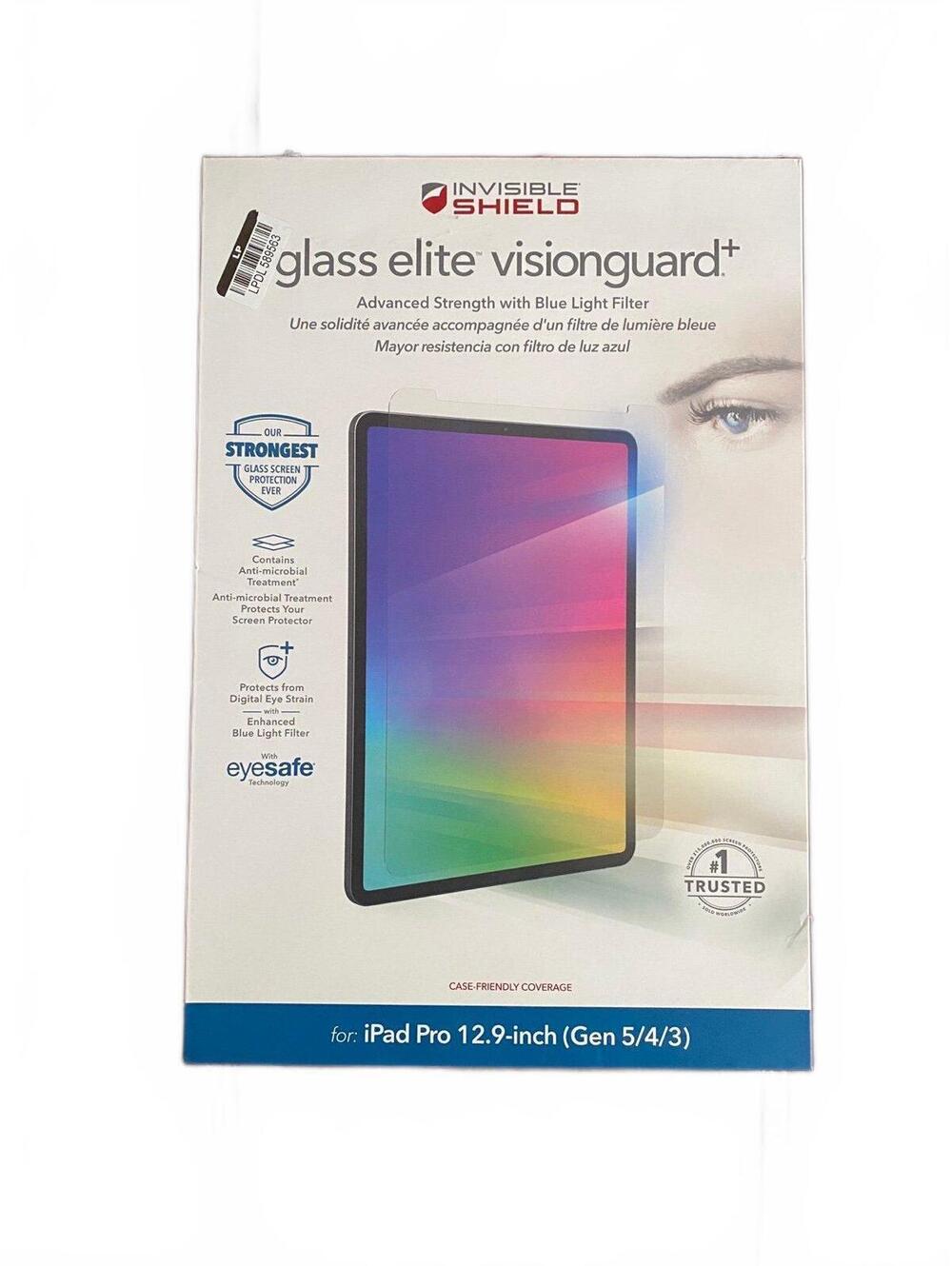 Zagg Invisible Shield Glass Elite Vision Guard+for Apple iPad Pro 12.9 inch